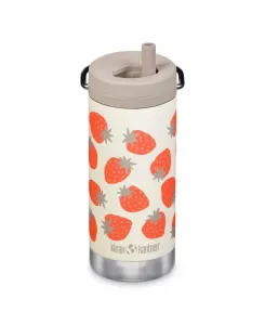 Термос TKWide из нержавеющей стали с трубочкой и завинчивающейся крышкой, 355 мл Klean Kanteen, Strawberries