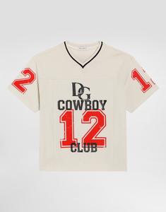 Футболка из джерси с принтом DOLCE & GABBANA, бежевый