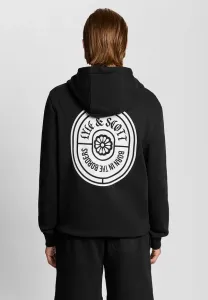 Средний слой, границы, этикетка, графический принт, худи Lyle & Scott, Jet Black