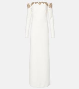 Платье из крепа с отделкой от Мелин Costarellos, Ivory - Crystal