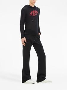 Courrèges сетчатое худи с графичным принтом, черный