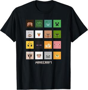 Футболка Minecraft Group Shot Animals & Enemies, черная