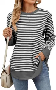 Женский свитшот с длинным рукавом и полоской