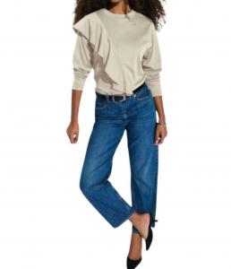 Farrah Блузка с длинными рукавами и рюшами в цвете пергамент Nation LTD, Parchment