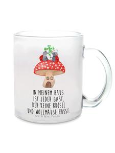 Кружка с божьей коровкой и мухомором с надписью на прозрачном фоне Mr. & Mrs. Panda