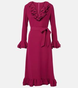 Платье миди Cady Couture с оборками Valentino, Phalaris Magenta