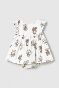 Хлопковое платье для малышей Mayoral Newborn, бежевый