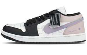 Jordan Баскетбольные кроссовки Air 1 Shock Absorbers Low Top Vintage унисекс, черные, фиолетовые