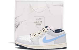 Кроссовки баскетбольные мужские Air 1 противоскользящие низкие винтажные бело-голубые Jordan небесно-голубые