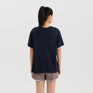 Женская базовая футболка для тренировок Domyos свободного кроя с охлаждающим эффектом — графитовый