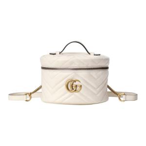 Миниатюрный рюкзак GG Marmont из стёганой кожи белый женский GUCCI