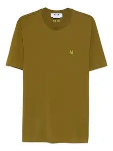 Футболка с вышитым логотипом Msgm, зеленый