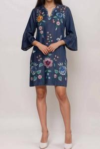 Платье с оборками на рукавах Taymia в дениме Johnny Was, Denim