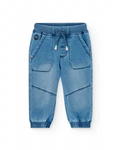 Широкие детские ковбойские сапоги с резинкой и шнурками Boboli, синий