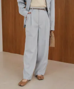 Широкие брюки из твида с защипами