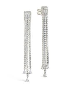 Серьги-гвоздики Naomi CZ с подвесками Sterling Forever, серебряный