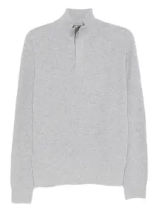 Свитер в рубчик с высоким воротником Canali, серый