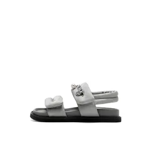 Детские сандалии с низким верхом, увеличивающие рост, противоскользящие и износостойкие Staccato, серебряный