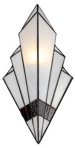 Настенный светильник Clayre & Eef Tiffany Bennett, белый - стекло - 13 x 43 x 23 см