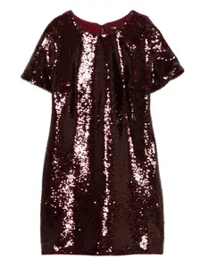 Платье с короткими рукавами и пайетками Maje, красный