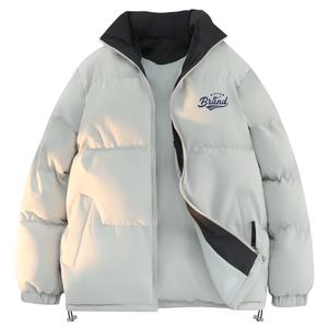 Пуховик Unisex Stand Collar Moderate Puffer Jacket WARRIOR, синий серый