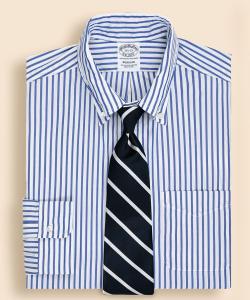 Рубашка из хлопка Supima в яркую полоску, стандартный крой, сделано в США.