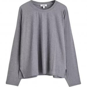 COS Футболка женская серая с круглым вырезом Moderate