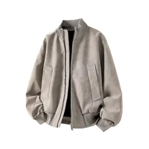 X1617 Куртка Unisex Light Gray Baseball Collar Moderate