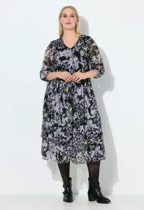 Повседневное платье с цветочным и леопардовым принтом Ulla Popken, Lavender