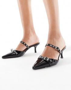 Сандалии-мюли SEQWL Maybach с пряжкой, черного цвета