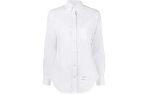 Тонкая приталенная рубашка с длинными рукавами THOM BROWNE, белая