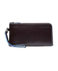 Кожаная наручная сумка Piquadro, коричневый