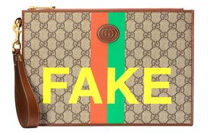 GUCCI Кожаный логотип, холщовая сумка-клатч с кожаными вставками Regular Unisex Ebony/Brown