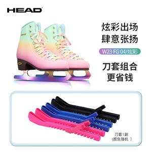 HEAD Коньки для фигурного катания, разноцветные взрослые и детские, начальный уровень, с чехлами для лезвий, размер 32