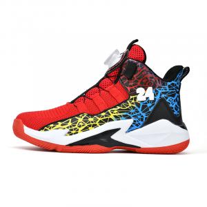 Баскетбольные кроссовки средней высоты с амортизацией и воздухопроницаемостью для детей Wooden Rabbit, красный