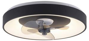 Светодиодный потолочный светильник JUST LIGHT Deckenventilator Venika, черный - металл - 49 x 12 x 49 см