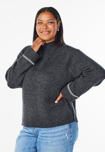 Джемпер Zizzi Jumper, Dark Grey Melange/Mottled Dark Grey