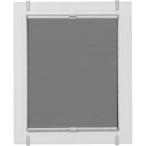 Плиссированные жалюзи Sunlines «Hot-up Style Honeycomb», затемняющие, энергосберегающие, без сверления, с креплением, с фиксацией зажимом Simply-Fix, сотовые плиссированные жалюзи, на заказ, цвет grau/silberfarben + silberfarben