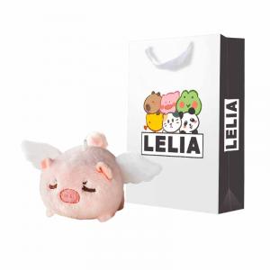 Плюшевая игрушка-подвеска "Поросенок с виляющим хвостом" 7см Le Jil