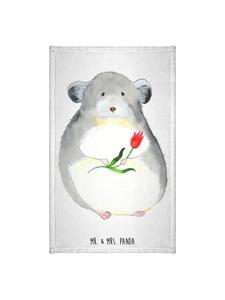 Mr. & Mrs. Panda Белое полотенце с цветком шиншиллы без надписи