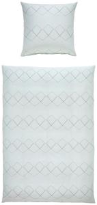 Постельное белье Mako из атласа, 135x200 см, с графическим рисунком Janine, зеленый/нефритово-зеленый