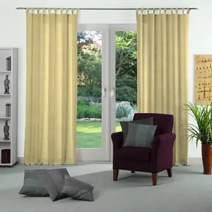 Штора Niederau с петлями, 1 шт. Wirth, желто-серый