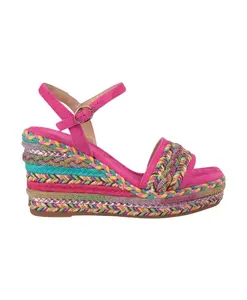 Сандалии на танкетке с плетеными бусинами Alma En Pena, мультиколор