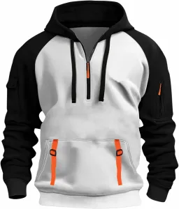 Мужская толстовка с капюшоном и четверть-молнией