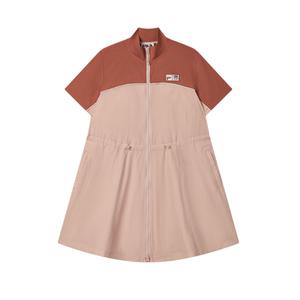 FILA Платье Maison Kitsune Originale с короткими рукавами, женское, тонкий рыжевато-красный