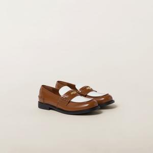 Кожаные лоферы-пенни MIU MIU, коричневый