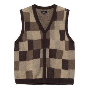 Жилет Stussy Wobbly Check Sweater Vest 'Brown'