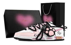 Nike Кроссовки для скейтбординга Dunk Cat Paw Journal Heart Box, устойчивые к истиранию, унисекс, розовые, белые