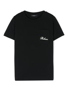 Balmain Kids футболка с логотипом, черный