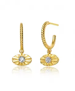 Серьги-Кольца открытого типа с покрытием из 14-каратного золота Rachel Glauber, gold